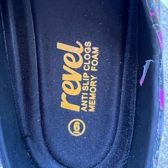 Revel Women's Anti Slip Clogs Memory Foam Multicolor Paint Splatter Size 6 - Picture 9 of 9